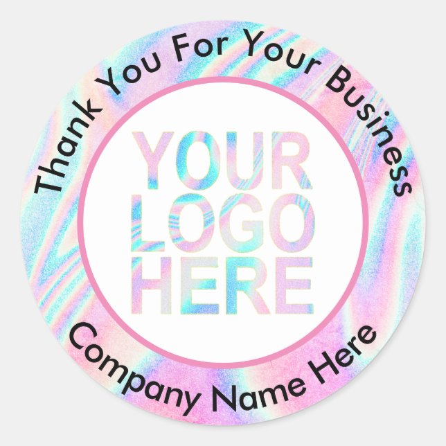 Sticker Rond Logo d'entreprise personnalisé avec holographie te (Devant)