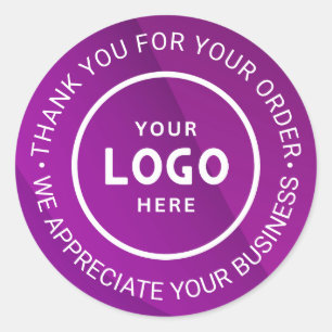 Sticker Rond Logo d'entreprise personnalisé Merci de marque