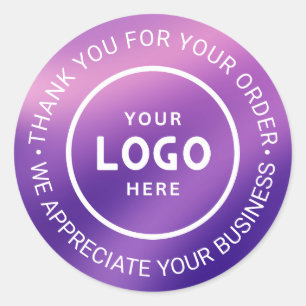 Sticker Rond Logo d'entreprise personnalisé Merci de marque