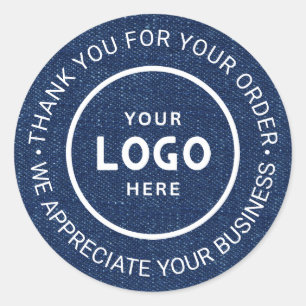 Sticker Rond Logo d'entreprise personnalisé Merci de marque