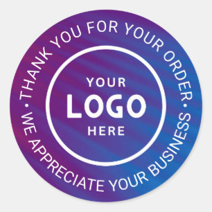 Sticker Rond Logo d'entreprise personnalisé Merci de marque