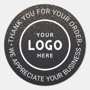 Sticker Rond Logo d'entreprise personnalisé Merci de marque