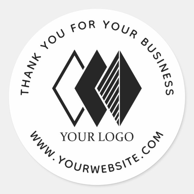 Sticker Rond Logo d'entreprise personnalisé minimal (Devant)