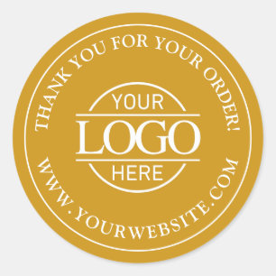 Sticker Rond Logo d'entreprise personnalisé Moutarde Jaune Prom