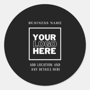 Sticker Rond Logo d'entreprise personnalisé noir et blanc