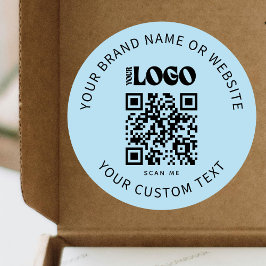 Sticker Rond Logo d'entreprise promotionnel Entreprise Blue QR 