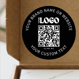 Sticker Rond Logo d'entreprise promotionnel Entreprise Noir QR 