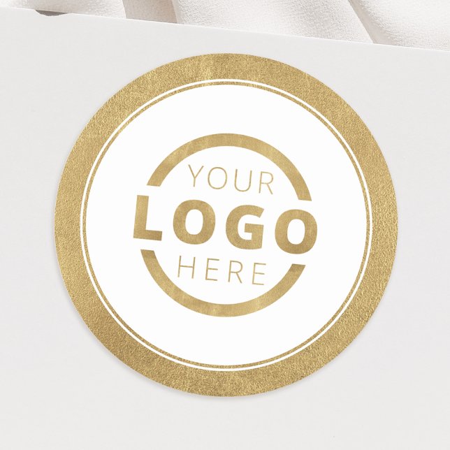 Sticker Rond Logo d'entreprise promotionnel Gold personnalisé (Créateur téléchargé)