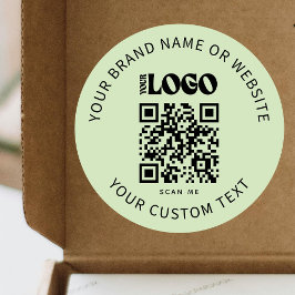 Sticker Rond Logo d'entreprise promotionnel Société Green QR Co