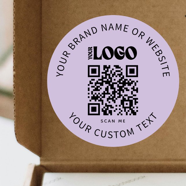 Sticker Rond Logo d'entreprise promotionnel Société QR Code Lil (Créateur téléchargé)