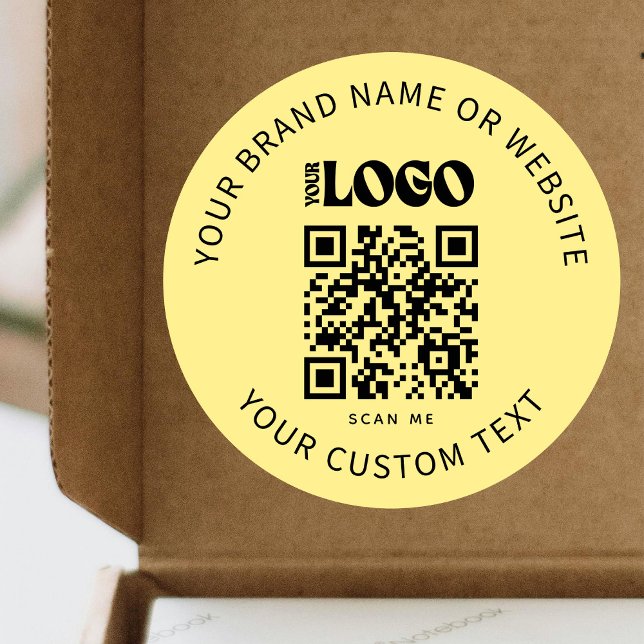Sticker Rond Logo d'entreprise Promotionnels QR Code Livraison  (Créateur téléchargé)