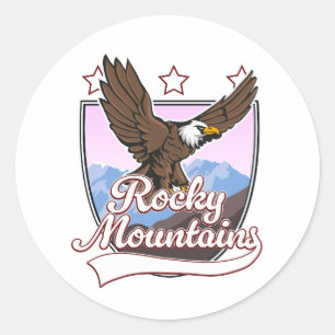 Sticker Rond logo des Montagnes Rocheuses