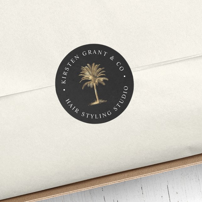 Sticker Rond Logo des palmiers d'or Faux (Créateur téléchargé)