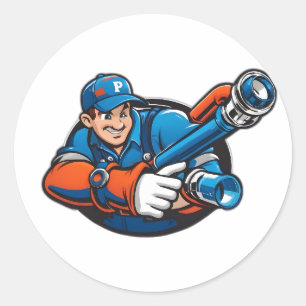 Sticker Rond logo des services de plomberie