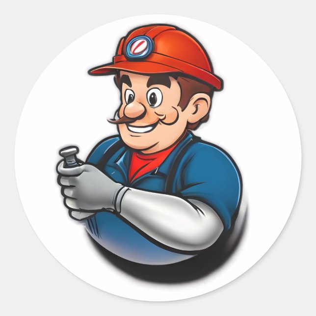 Sticker Rond logo des services de plomberie (Devant)