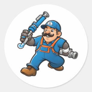 Sticker Rond logo des services de plomberie