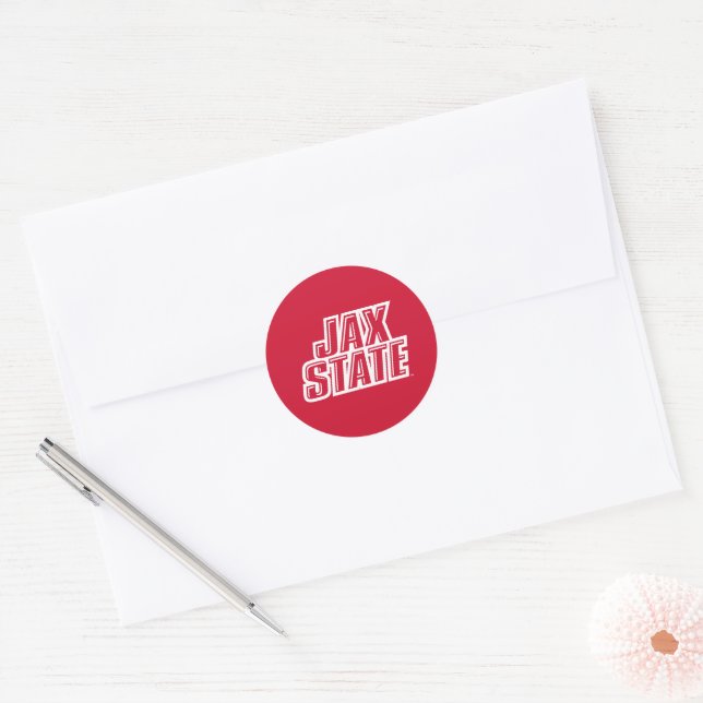 Sticker Rond Logo d'état de Jacksonville State University JAX S (Enveloppe)