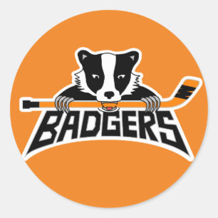 Sticker Rond Logo d'hockey de blaireaux