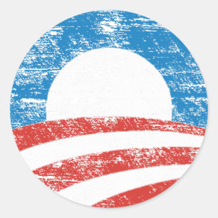 Sticker Rond Logo d'Obama défraîchi