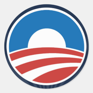Sticker Rond Logo d'Obama-o avec le bleu
