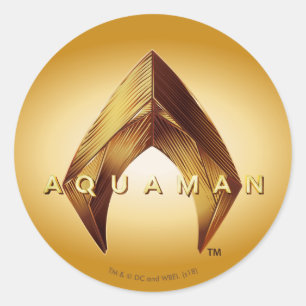 Sticker Rond Logo d'or d'Aquaman   Aquaman