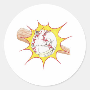 Sticker Rond Logo du base-ball