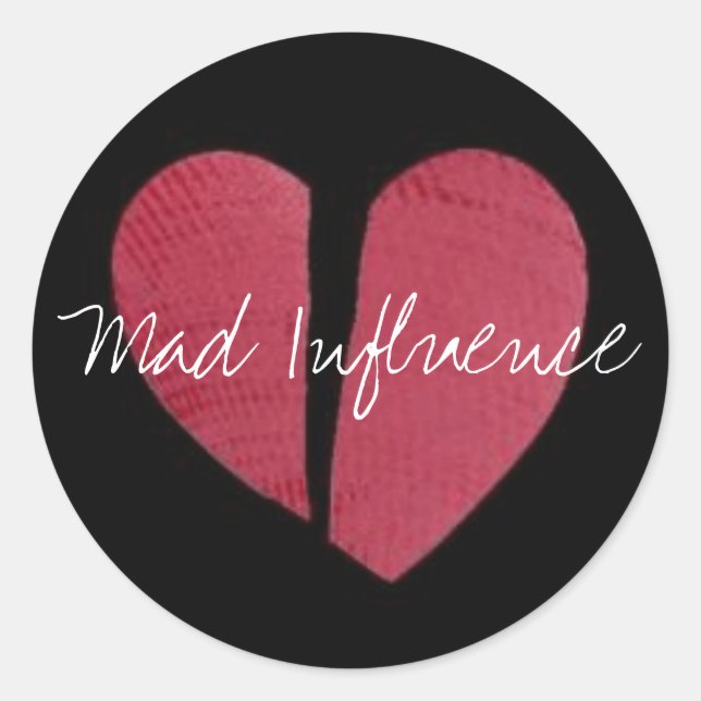 Sticker Rond Logo du coeur cassé (Devant)