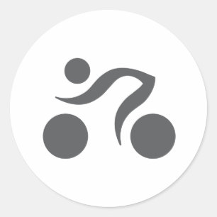 Sticker Rond Logo du cool cycliste