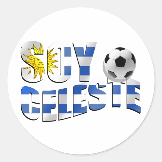 Sticker Rond Logo du drapeau de l'Uruguay de Soy Celeste (Devant)