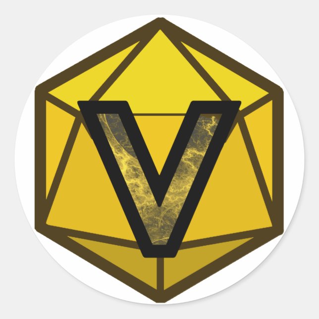 Sticker Rond Logo du flux INVICTUS "YELLOW TEAM" (Devant)