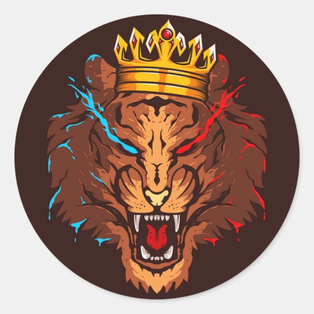 Sticker Rond logo du lion esport créatif design classique tour  (Devant)