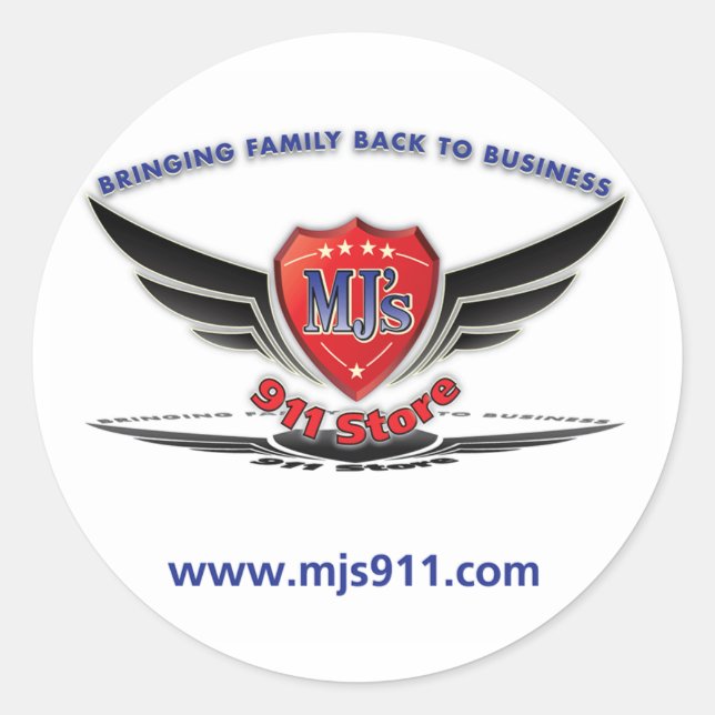Sticker Rond Logo du magasin MJ'S 911 (Devant)