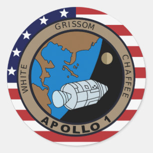 Sticker Rond Logo du patch de mission Apollo 1