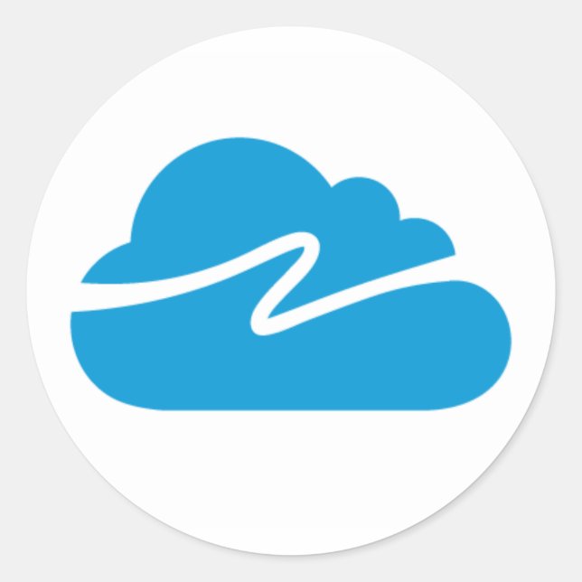 Sticker Rond Logo du réseau Cloud (Devant)
