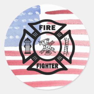 Sticker Rond Logo du service d'incendie des pompiers
