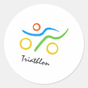 Sticker Rond Logo du triathlon