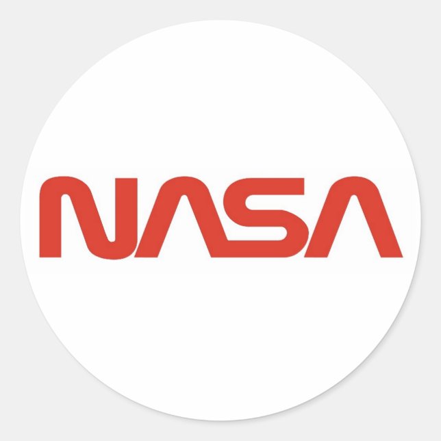Sticker Rond Logo du ver rouge de la NASA (Devant)