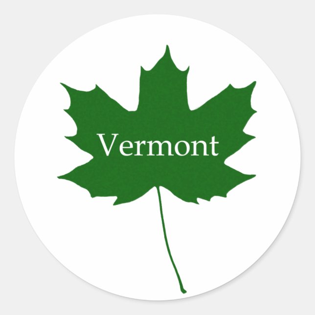 Sticker Rond Logo du Vermont USA (érable à sucre) (Devant)