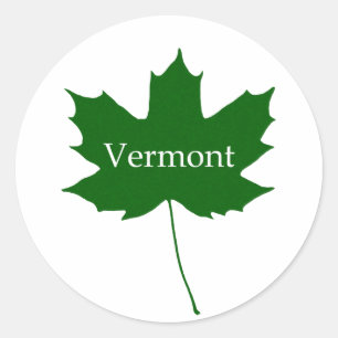 Sticker Rond Logo du Vermont USA (érable à sucre)