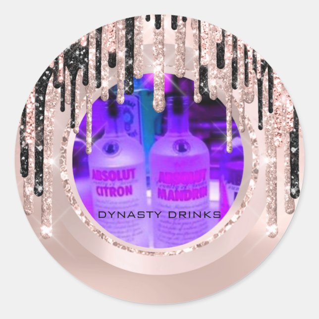 Sticker Rond Logo Dynasty Boissons Événement Lux Drivers Rose A (Devant)