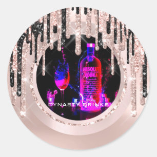 Sticker Rond Logo Dynasty Drinks Événement Lux Drivers Rose Ros