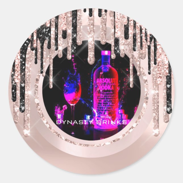 Sticker Rond Logo Dynasty Drinks Événement Lux Drivers Rose Ros (Devant)