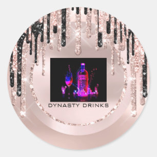 Sticker Rond Logo Dynasty Drinks Événement Pink Drivers Rose 