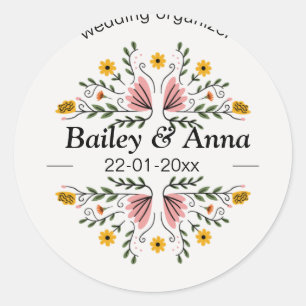 Sticker Rond logo élégant du planificateur de mariage
