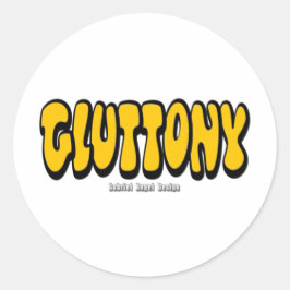 Sticker Rond Logo épais de gluttony