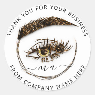 Sticker Rond Logo Eyelash Nom Holographe Merci Parties scintill