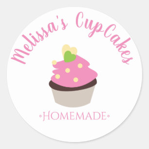 Sticker Rond Logo Gâteau CupCake Fouet Boulangerie Maison Table