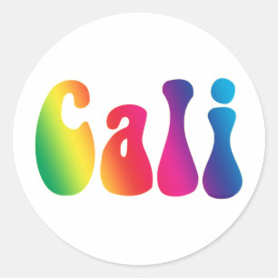 Sticker Rond Logo Hippie Cali Cravate-Dye California
