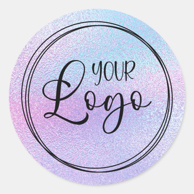 Sticker Rond Logo Holographique Faux Purple Foil (Devant)