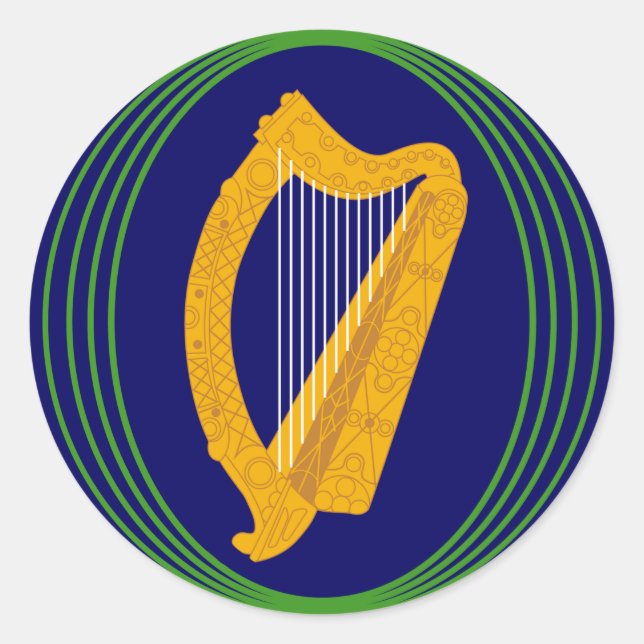 Sticker Rond Logo irlandais sur le blason (Devant)